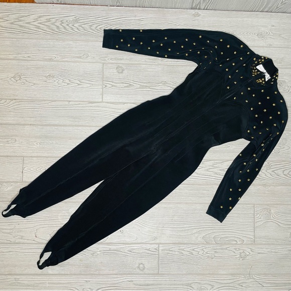 Vintage rare 1980s Lillie Rubin star metal studded stirrup jump suit unique sm - Picture 3 of 6